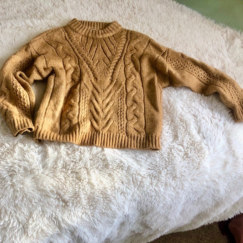 Burnt Orange Cable Knit Sweater | A New Day
